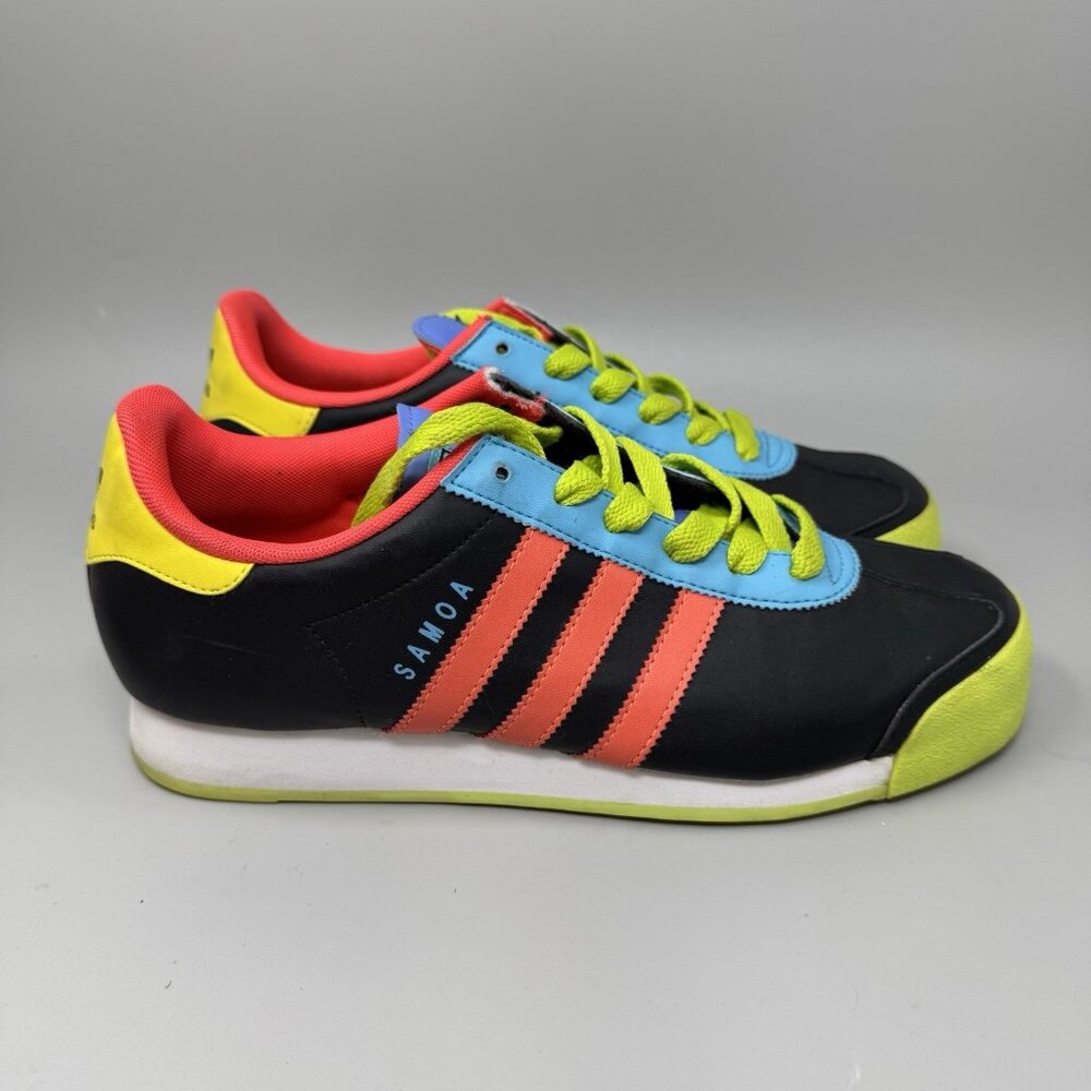 adidas Samoa Black with Coral, Yellow, Blue & Lime Sneakers Womens Sz 9/men 7.5